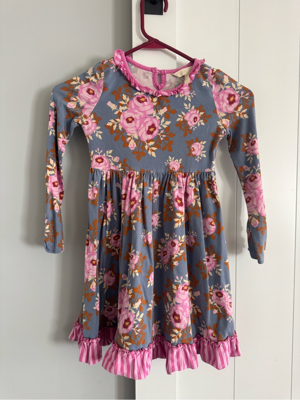 Matilda Jane Gray Dress with Pink Floral Print